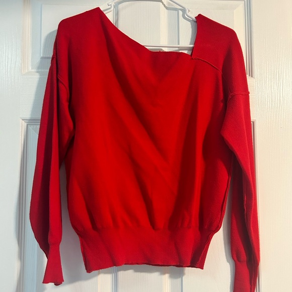 Catherine Malandrino Red Off-the-Shoulder Sweater - Picture 1 of 4